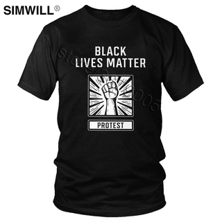 เสื้อยืดคอกลม ผ้าฝ้าย แบบนิ่ม พิมพ์ลาย Equal Slogan Lives Matter สีดํา สําหรับผู้ชาย 2022