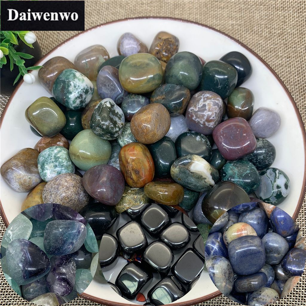 หินฟลูออไรท์ เฮมาไทน์ หยกขาว โซดาไลต์ อินเดีย อาเกต สีดํา เว็บกรวด DIY 100 กรัม / แพ็ค