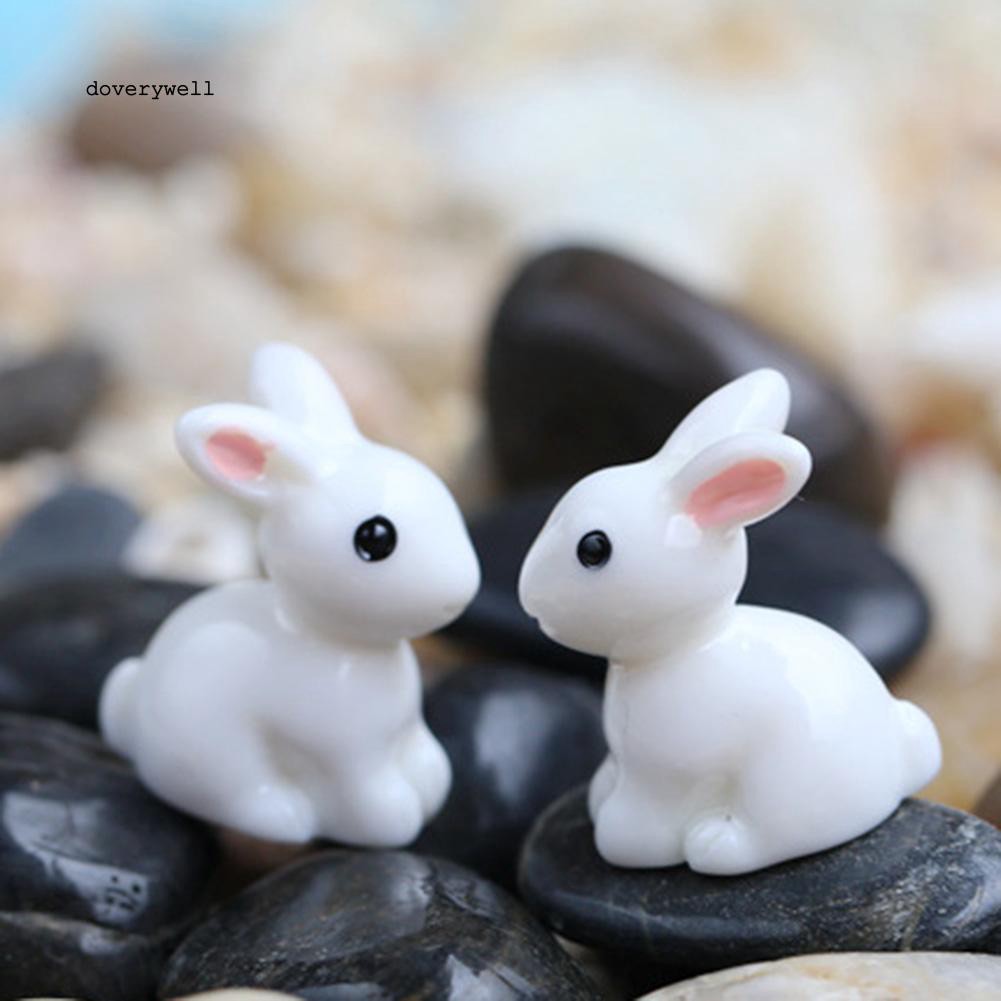 DYL10Pcs Lovely Rabbit Resin Crafts Miniature Bonsai Plants Landscape ...