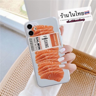 [พร้อมส่ง]🇹🇭🧡เคสไอโฟน 🍣แซลมอน&amp;ซูชิ+(‼️แถมปลอกใส่โทรศัพท์‼️)🦀 iphone12/13 pro max เคสใสซิลิโคนนุ่มกันกระเเทกอย่างดี💯🏆