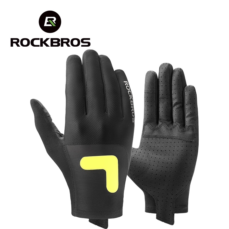 ROCKBROS ถุงมือขี่รถนิ้วยาว หน้าจอสัมผัส ยืดหยุ่น ระบายอากาศ สะท้อนแสง อุปกรณ์เสริม
