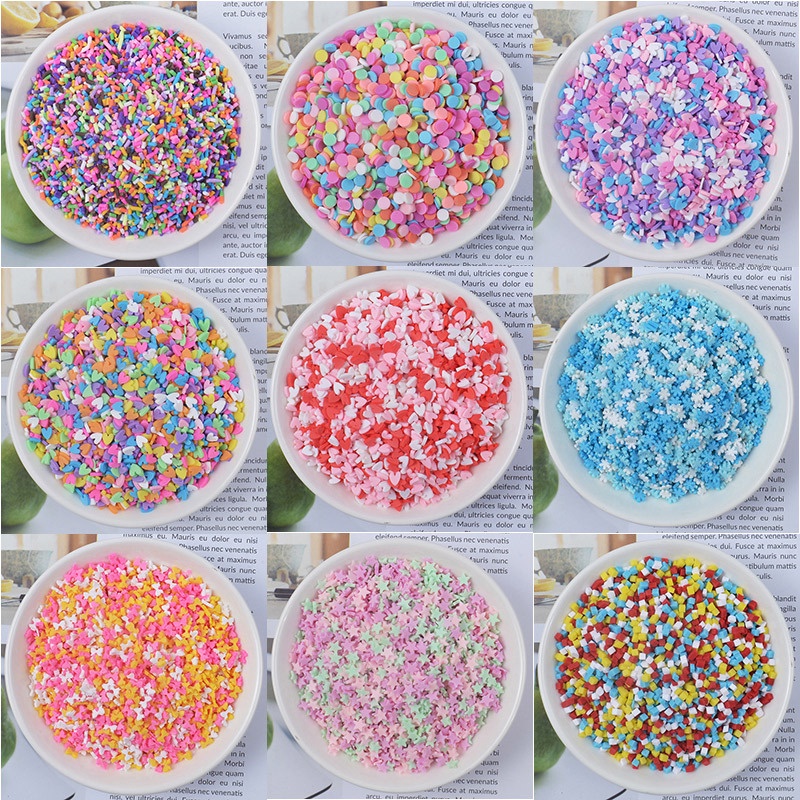 100g ผสม Polymer Clay Slice ปลอมโรยสําหรับหัตถกรรมทําเครื่องประดับอุปกรณ์เสริม DIY Handmade เล็บตกแต่ง