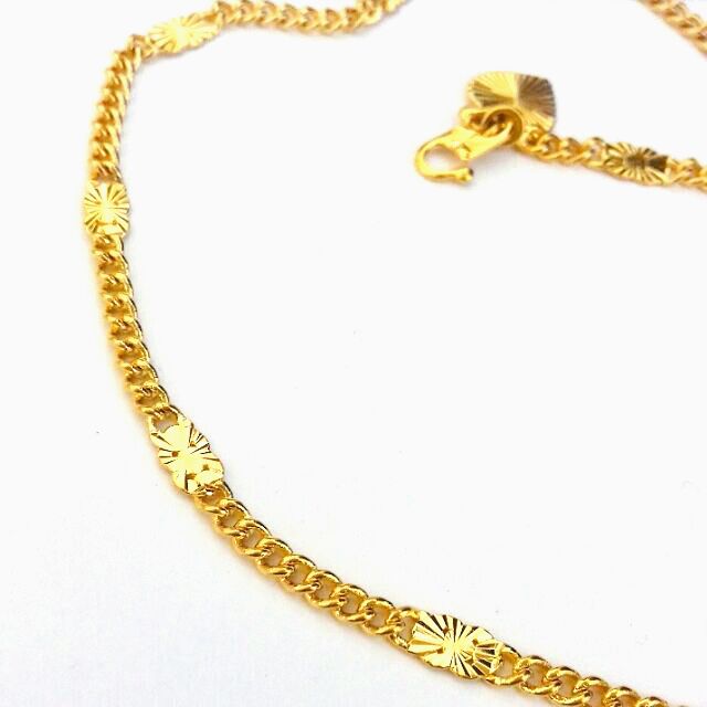 กําไลข้อเท้าดีไซน์ Gajah Jubin ชุบทอง 24K