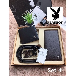 Playboy mens belt wallet gift box leather suit leather automatic buckle belt