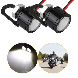 2Pcs White LED Motorcycle Handlebar Spotlight Headlight Driving Light Fog Lamp LED Headlight for Motorcycle Headlight Lamp Vehicle LED Auxiliary Brightness Electric Car