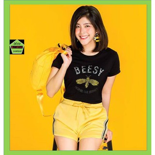 Beesy เสื้อคอกลม  ชาย หญิง  รุ่น Freeway สีดำ