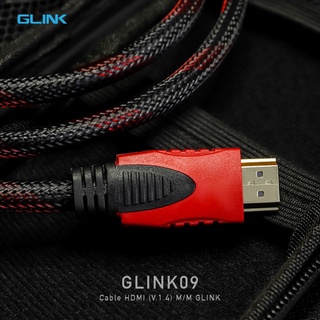 สาย เอชดีเอ็มไอ (V.1.4) M/M GLINK GL-09 (3M /5M /10M) สายถักแดง รับประกัน 1ปี.