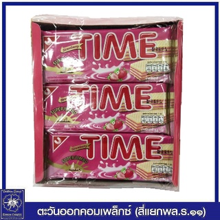 ไทม์ เวเฟอร์สอดไส้ครีมกลิ่นสตรอเบอร์รี่ 34 กรัม แพ็ค 12 ซอง (408 กรัม) ขนม 7254