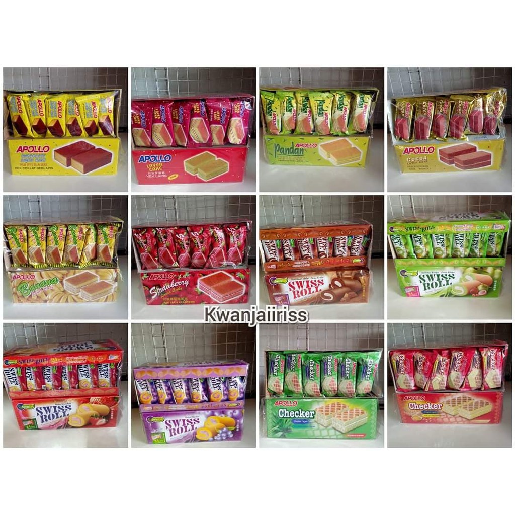 เค้กอะพอลโล สุดคุ้ม ราคาถูก 1 กล่อง มี 24 ชิ้น