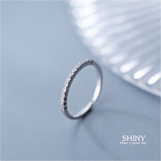 s925 Shiny ring แหวนเงินแท้ เรียบง่าย ใส่สบาย เป็นมิตรกับผิว สามารถปรับขนาดได้