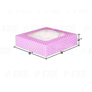กล่องเค้ก 1 ปอนด์ ขนาด 8x8x2 นิ้ว (50ใบ) INH109