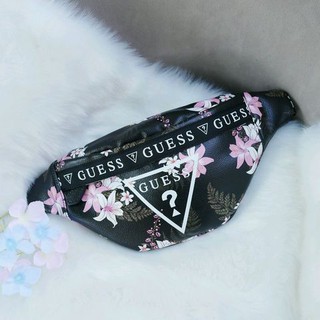 กระเป๋าคาดเอว/คาดอก GUESS Gesabel Gym Fanny Pack สี Black Floral รุ่นใหม่ของแท้ พร้อมส่ง