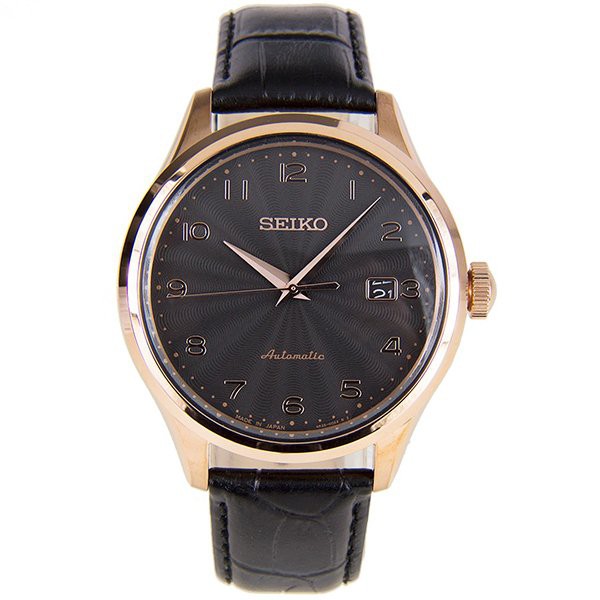 SEIKO Automatic นาฬิกาข้อมือผู้ชาย สีPinkgold/สีดำ สายหนัง รุ่น SRP706K11 คะแนนคำถาม 3 ได้รับการตอบ
