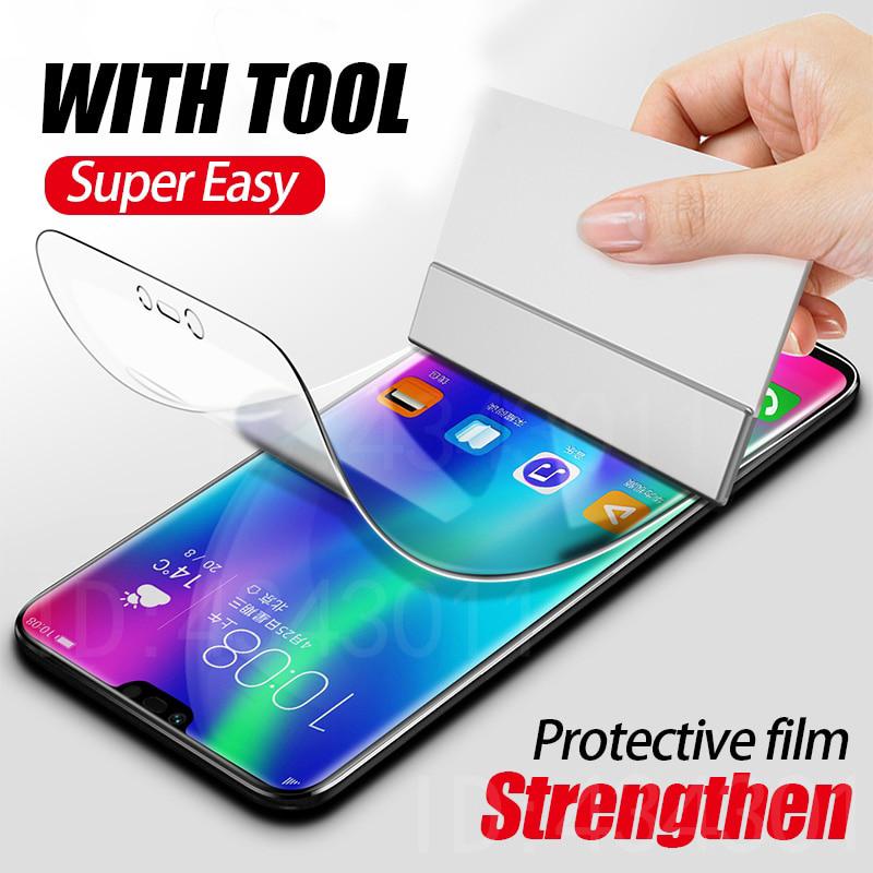 แผ่นฟิล์มใสป้องกันรอยหน้าจอ 3 d สําหรับ Huawei Y9Prime2019 P50 P40 P30 P20 Pro Nova 7SE Enjoy/Nova/Honor Series Cover Screen Protector Film Not Glass