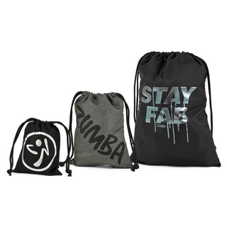 Zumba Stay Fab Drawstring Bags 3 PK (กระเป๋าฟิตเนสออกกำลังกายซุมบ้า)