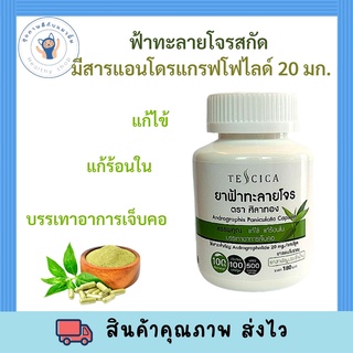 พร้อมส่ง Tescica ฟ้าทะลายโจรสกัด 100 แคปซูล (Andrographolide 20 มก.)