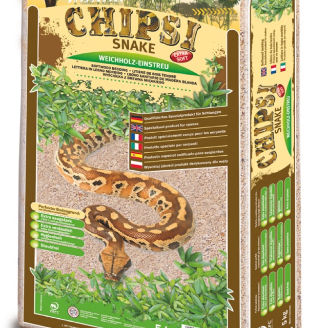 Chipsi Snake วัสดุรองพื้นสำหรับสัตว์เลื้อยคลาน 5kg (รองพื้นสำหรับงู)