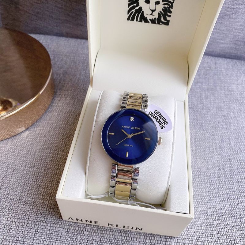 นาฬิกา สีทูโทน ทอง/เงิน หน้าปัด สีน้ำเงิน ขนาด 32 มิล AK/1363NVTT Anne Klein Women's
