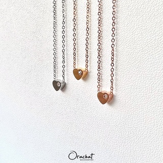 Mini heart 14k necklace. (สร้อยคองานชุบ 14k สแตนเลส สวย ทน เงา จี้หัวใจสไตล์มินิมอล)