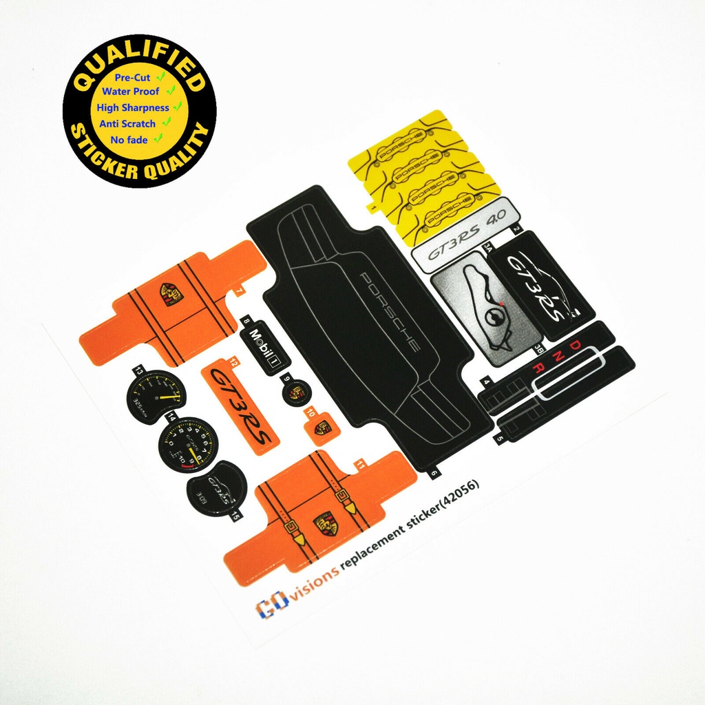 สติ๊กเกอร์ CUSTOM สําหรับ LEGO 42056 Porsche 911 GT3 RS Technic สติ๊กเกอร์เท่านั้น