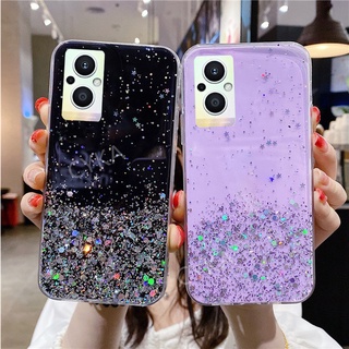 Ready Stock เคสโทรศัพท์ OPPO Reno 7 Z 5G เคส OPPO Reno7 Z 5G Cute Bling Glitter Star Transparent Cover