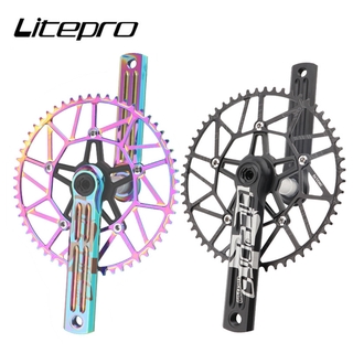 Litepro EdgeproพับแบบบูรณาการChainwheel Hollowเพลาข้อเหวี่ยง130MM BCDเฟืองบวกลบฟันเดี่ยวDisc