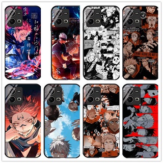 เคสโทรศัพท์มือถือกระจกนิรภัย แบบแข็ง กันกระแทก พิมพ์ลายอนิเมะ Jujutsu Kaisen Yuji Itadori Gojo Satoru สําหรับ vivo V25 5g v25e