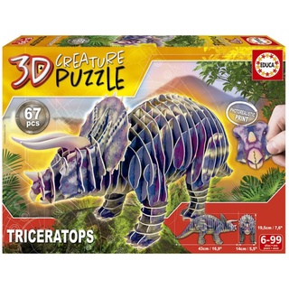 Educa - Triceratops 3D ขนาด 67 ชิ้น (3มิติ) Made in Spain มีสินค้าที่ไทย พร้อมส่งได้ทันที