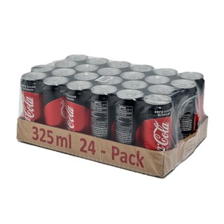 โค้ก ซีโร่ เครื่องดื่มน้ำอัดลม 325 มล. (24 กระป๋อง) Coke Zero Soft drink 325 ml (24 cans)