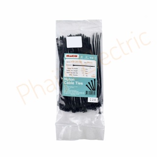 HACO HTB-36200  เคเบิ้ลไทร์ สีดำ 8" 3.6x100 (100 Qty.) HTB-36200 Cable Ties Black Color