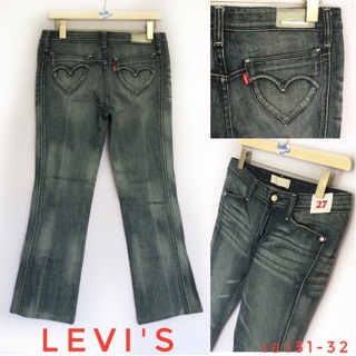 RD27&gt;&gt;&gt;👖LEVIS LADY STYLE ขาม้าผู้หญิง แบรนเ์เนมแท้มือสองญี่ปุ่น สภาพใหม่ เอว31-32