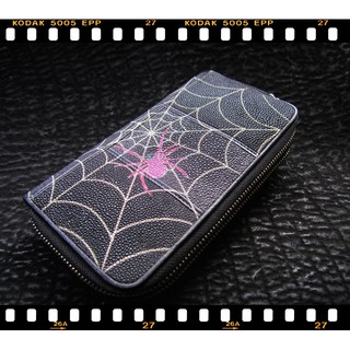 stingray 2 zip purse Black spider pink lady