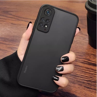 เคสกันกระแทก Case Xiaomi Redmi Note11 4G ปุ่มสีผิวด้าน กันรอยกล้อง ขอบนิ่มหลังแข็ง ส่งจากไทย