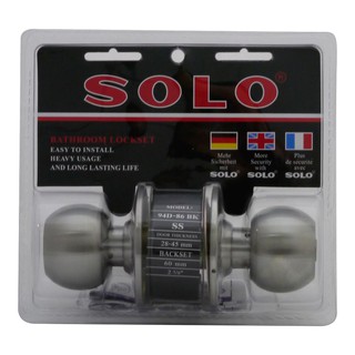 ลูกบิดห้องน้ำ SOLO 94D86BK หัวกลม สีสเตนเลส SOLO 94D-86BK SS BATHROOM KNOB