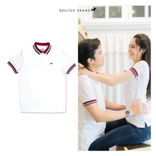 BULLTUS เสื้อโปโล คอปก 3COL สีขาว/แดง