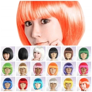 มิฮัน ขายร้อนบ๊อบวิกผมสั้นฮาโลวีนใยสังเคราะห์พรรค14สีเครื่องแต่งกายตรง/หลากสี