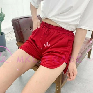 📌กางเกงขาสั้น เอวยางยืดมีเชือกรูด 8 สี มีกระเป๋าหน้า-กระเป๋าหลัง ผ้าลื่น #2601