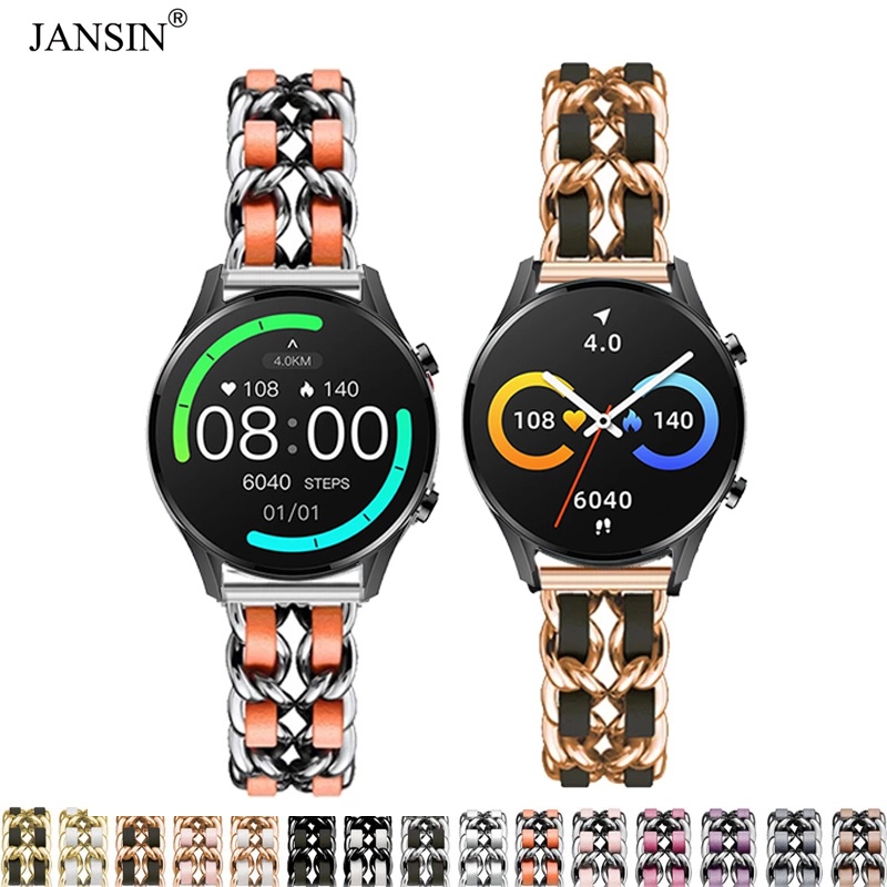 สาย imilab w12 สายนาฬิกา ชนิดสายหนัง สเตนเลส สำหรับ IMILAB W12 นาฬิกาอัฉริยะ