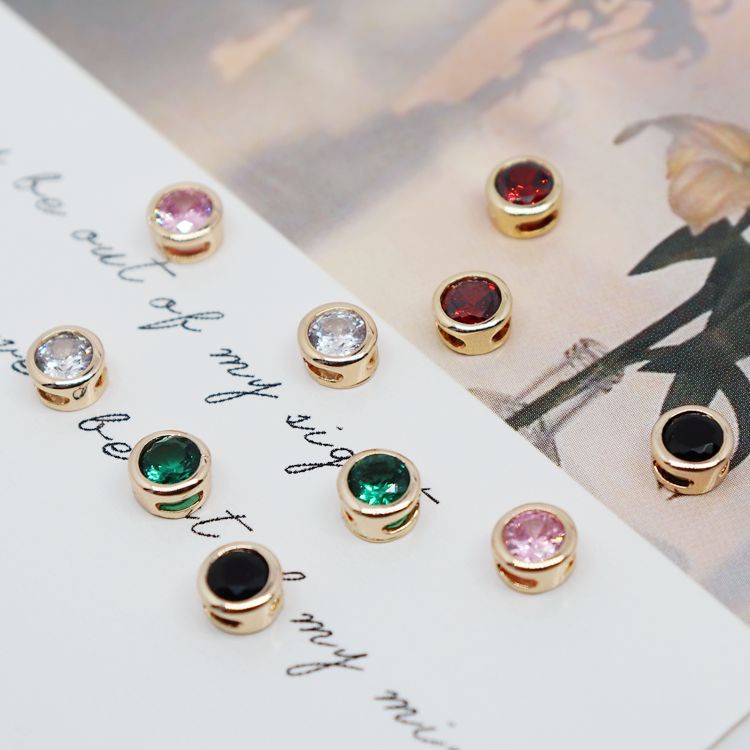การกักเก็บสีที่แข็งแกร่งและคุณภาพสูง 18เค ทองแดง clad ทองรอบลูกปัดเพทายทําด้วยมือ ทําเอง
