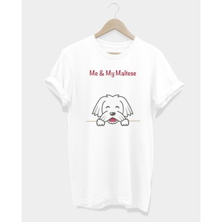 เสื้อยืดลายสุนัข มอลทีส Me &amp; My Maltese Tshirt