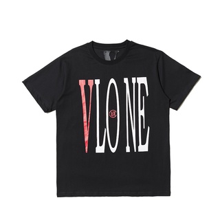 Vlone เสื้อยืดแขนสั้น ผ้าฝ้าย พิมพ์ลาย แฟชั่นสําหรับผู้ชาย และผู้หญิง