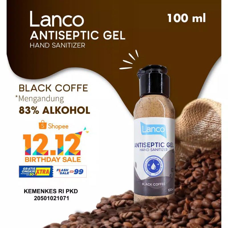 Lanco เจลล้างมือกลิ่นหอมอโรมาสีดํา / กาแฟ / เจลล้างมือกลิ่นหอม