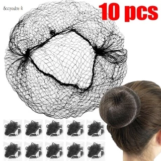 10 ชิ้น 30/50/60 ซม. อัลตร้าไฟน์ มองไม่เห็น แฮร์เน็ต สําหรับผู้หญิง สาว ยืดหยุ่น สีดํา ตาข่าย ผม ขอบทนทาน ซาลาเปา ผ้าโพกศีรษะ