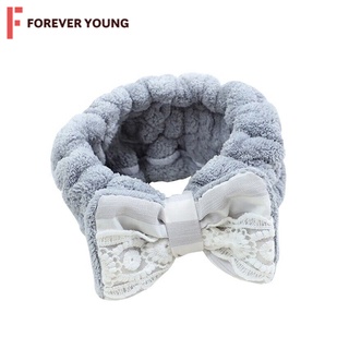 TForever Young-กิ๊บติดผมผู้หญิง ที่คาดผม ผ้ากำมะหยี่คอรัล ทรงโบว์ กิ๊บติดผมการ์ตูนน่ารัก MS-0112