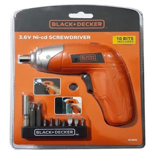 ว๊าว🍟 แบลค แอนด์ เด็กค์เคอร์ ไขควงไฟฟ้า 3.6 โวลต์ รุ่น KC3610 Black+Decker Screwdriver 3.6V KC3610 Model