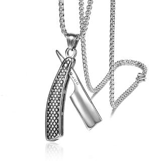 New Punk Mens Haircut Razor Pendant Necklace Fashion Jewelry