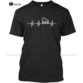 [S-5XL] เสื้อยืด พิมพ์ลายเปียโน Heartbeat Stylisches สไตล์คลาสสิก แฟชั่นสําหรับผู้ชาย และผู้หญิง ทุกเพศ