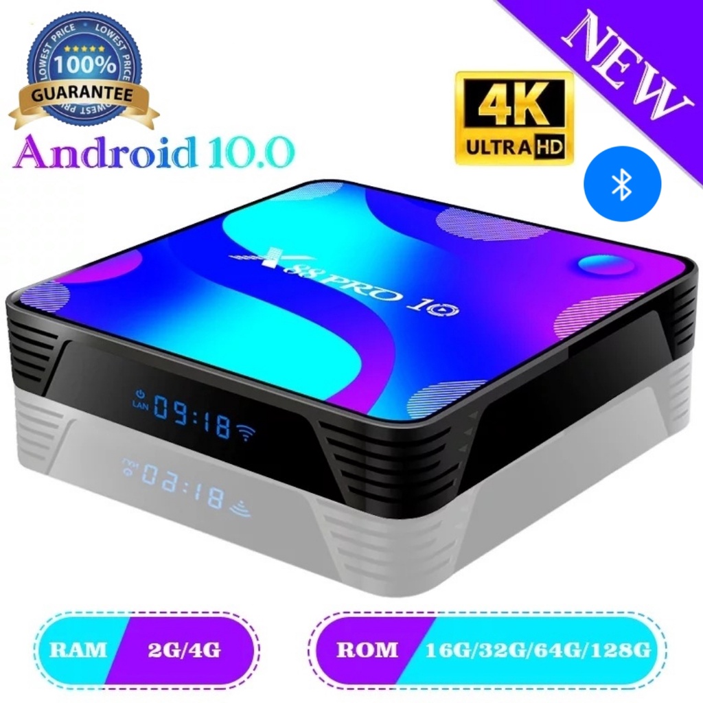⚡พร้อมส่ง⚡ X88 PRO 10 Android 10.0สมาร์ททีวีกล่อง4K 1080P RK3318 Wifi ...
