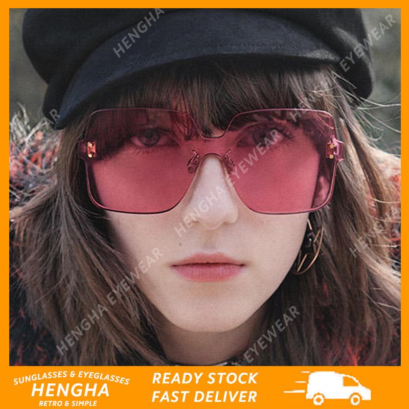 【HENGHA】พร้อมส่ง แว่นตากันแดด ทรงสี่เหลี่ยม ขนาดใหญ่ สีแคนดี้ แฟชั่นเกาหลี สําหรับผู้หญิง และผู้ชาย