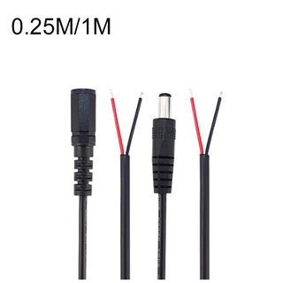 สายเคเบิลเชื่อมต่อพาวเวอร์ซัพพลาย 0.25 ม. 1 ม. DC ตัวผู้ ตัวเมีย 12V สําหรับแถบไฟ CCTV LED 5.5*2.1 มม.